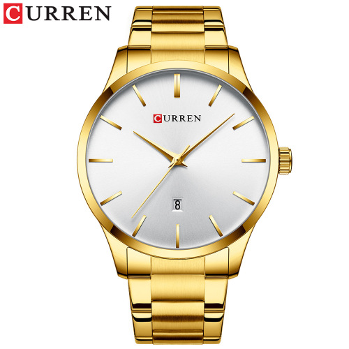 curren/carryan 8357 men‘s watch waterproof quartz steel strap watch business calendar men‘s watch foreign trade watch