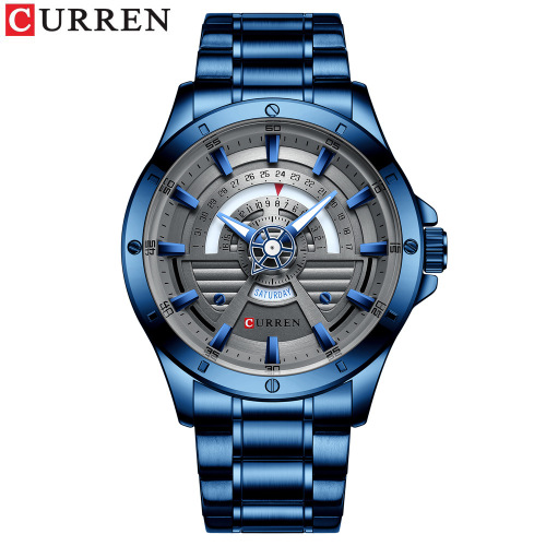 Curren 8381 Men‘s Watch Waterproof Quartz Watch Steel Belt Calendar Men‘s Watch Business Watch