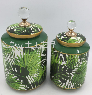 Gao Bo Decorated Home Home Daily Decoration Art Decoration Crystal Lid Candy Box Two-Piece Set