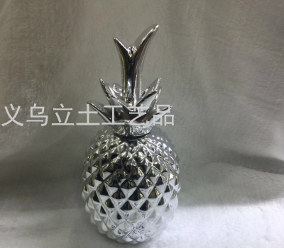 Gao Bo Decorated Home Household Daily Decoration Fruit Decoration Ceramic Electroplating Pineapple Decoration