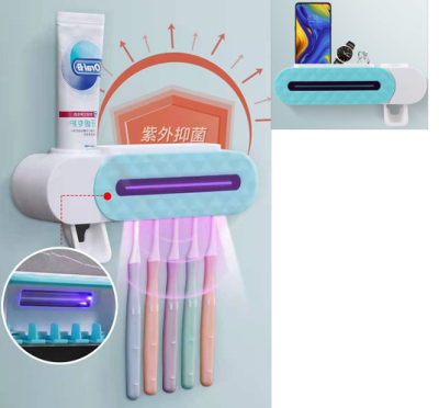 Third Generation Toothbrush Disinfection Shelf Punch-Free Wall-Mounted Toothbrush Holder Intelligent UV Sterilization Toothbrush Holder