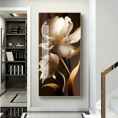 Factory Wholesale Flower Art Crystal Porcelain Abstract Frame Home Decoration Painting Living Room Wall Decorative Painting