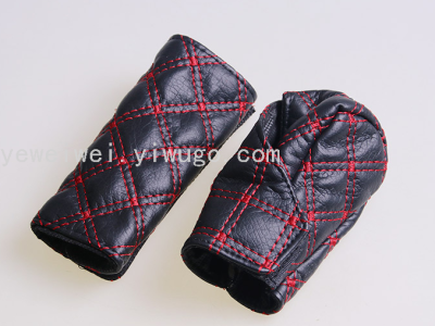 Red Wine Two-Piece Set Stick Shift Dust Cover Car Handbrake Gear Cover 2-Piece Manual Gear Handle Cover Handbrake Automatic Gear Handle Cover