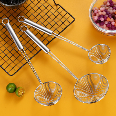 304 Non-Magnetic Stainless Steel Household European-Style Handle Line Leakage Strainer Hot Pot Spoon