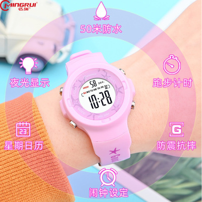 Factory Student Watch Multifunctional Digital Sports 30M Waterproof LED Luminous Electronic Watch