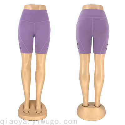 Joya Custom Yoga Shorts Fifth Pants Gym Yoga Clothes Breathable High Waist Fashion Design Breathable Yoga Pants