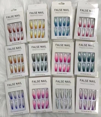 Fashion Boxed Nail Shaped Piece Nail Sticker Manicure Implement