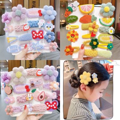 Autumn and Winter Children's Plush Barrettes Cute Little Girl Hairpin Baby Hair Accessories Internet Celebrity 2021 New Headdress