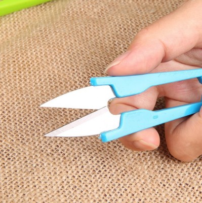 U-Shaped Scissors Wholesale Cross Stitch Small Scissors Sharp Scissors Single Handle Clothing Factory U-Shaped Color Small Scissors