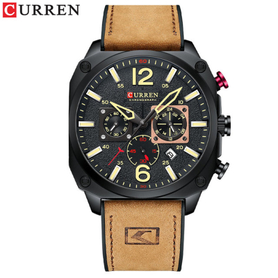 Curren Carian 8398 New Six-Pin Men's Quartz Movement Calendar Personalized Outdoor Business Casual Watch
