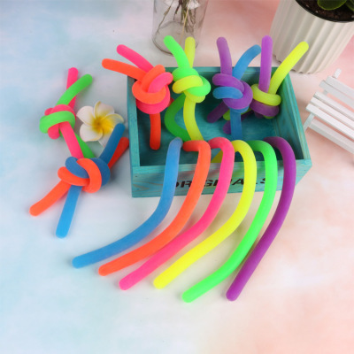 New Exotic Vent Toy Lala Stress Relief Rope TPR Elastic String Decompression Soft Rubber Noodles