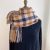 Women's  Retro Elegant Chessboard Plaid Scarf Cashmere-like Students Warm-Keeping Shawl Dual-Use Cashmere Scarves