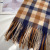 Women's  Retro Elegant Chessboard Plaid Scarf Cashmere-like Students Warm-Keeping Shawl Dual-Use Cashmere Scarves