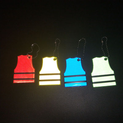 PVC Reflective Facial Expression Bag Creative Reflective Vest Keychain Automobile Hanging Ornament Reflective Sticker Reflective Material