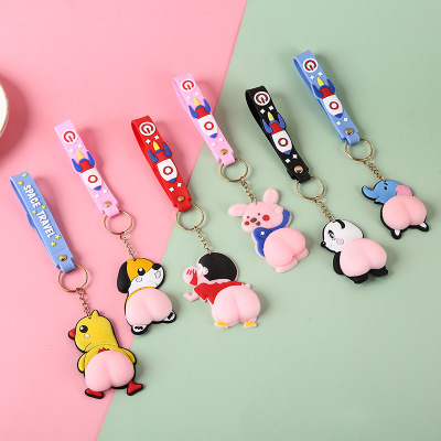 Xiaoxin Keychain Butt Trending Cartoon Cars and Bags Pendant Couple Key Chain Personality Gift Keychain