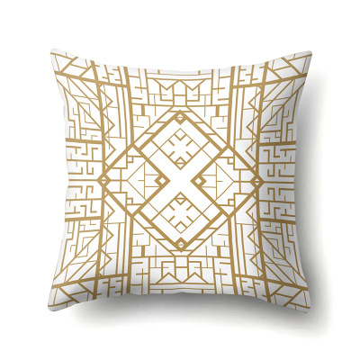 Cross-Border Fashion Fresh Geometric Knitted Pattern Printed Polyester Pillow Cover Sofa Pillow Cases Pillow Cover
