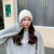 Autumn and Winter Hat Women's Fleece-Lined Thickened Leaky Ponytail Tether Neckerchief Cover Dual-Use Bag Cap Knitted Hat Beanie Hat Wholesale