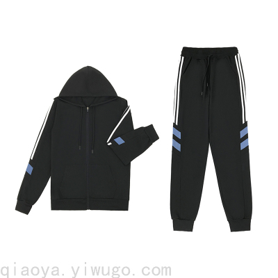 Spring and Autumn Sportswear Fitness Suit Zipper Hoodle Sweatshirt Sports Suit Casual Running Breathable Sports Pants