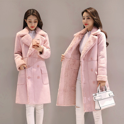 Lamb Wool Coat for Women Winter 2020 New Korean Style Loose Fur Cotton-Padded Jacket Mid-Length Deerskin Velvet Cotton-Padded Coat Fashion