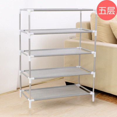 Wholesale Stainless Steel Multi-Functional Storage Rack Bedroom Iron Shoe Cabinet Multi-Layer Non-Woven Fabric Simple Shoe Rack