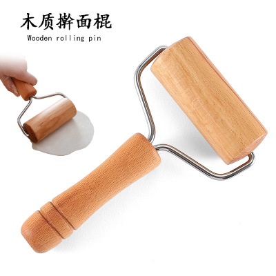 Single-Sided Wooden Rolling Pin Baking Tool Solid Wood Roller Dumpling Wrapper Flour Stick Pressure Rolling Pin Rolling Pin