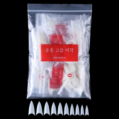 nail tips nail tips natural color pointed patches a pack of 500 tips salon nail tips