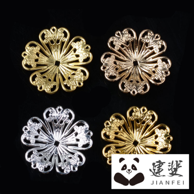Thickened 35mm Six Petals Iron Piece DIY Bridal Gift Box Decoration Material Jewelry Accessories Ancient Style