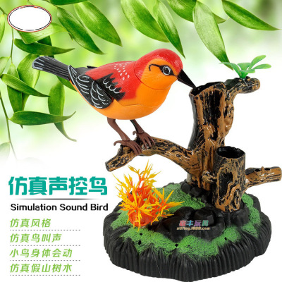 Simulation Hot Sale Sound Control Bird Three-Color Mixed 506ba9