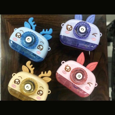 Tiktok Same Electric Cartoon Cute Rabbit Deer Duck Cat Bubble Camera Light Music Bubble Blowing Wholesale