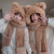 Fashion Parent-Child M Bear Women's Hat Scarf Gloves Three-Piece Plush Online Influencer Cute Warm and Trendy New