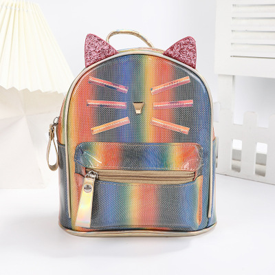 2021 New Cartoon Cute Sequined Cat Mini Backpack Kindergarten Backpack Baby's Backpack