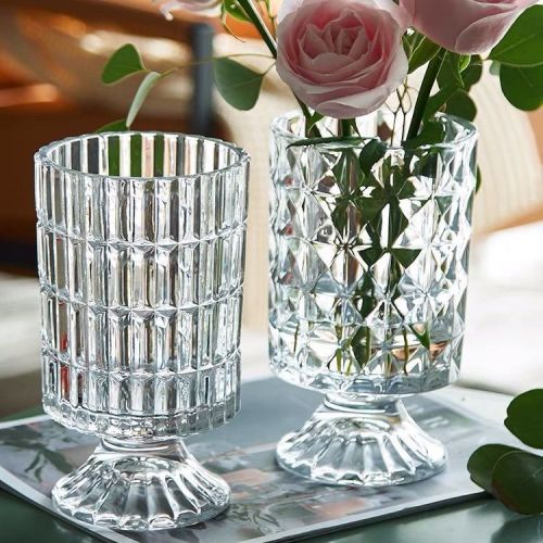 Factory Direct Supply Nordic Simple Light Luxury Transparent Glass Vase decoration Living Room Flower Arrangement Dried Flower Hydroponic Plant Container