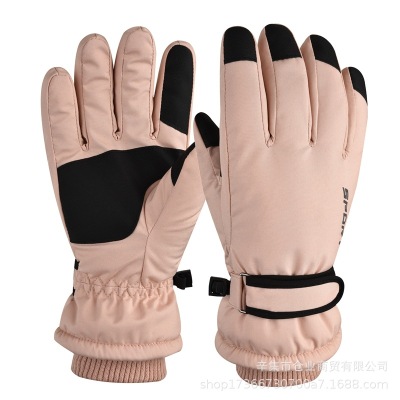 Ski Gloves Women's Windproof Waterproof Non-Slip Touch Screen plus Velvet Thickened Men's Outdoor Mountaineering Cycling Gloves Wholesale