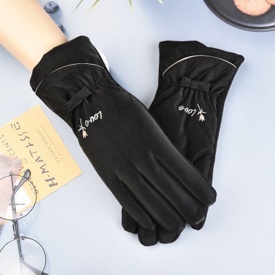 Women's Thermal Gloves Fashionable All-Match Fleece-Lined Thickened Winter Outdoors Sports Cycling Touch Screen Thermal Gloves