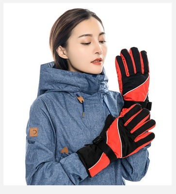 Autumn and Winter Blue in Stock Cycling Adult Warm Outdoor One Size plus Velvet Windproof Sport Climbing Ski Universal Gloves