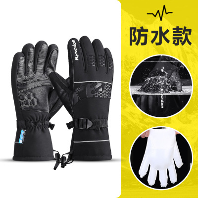 Factory Wholesale Autumn and Winter Thickened Ski Gloves Cold-Proof Sports Touch Screen Warm Gloves Men's and Women's Riding Gloves