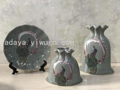 Three-Piece Modern Minimalist Ceramic Vase Storage Ideas Coffee Shop Flower Shop Soft Decoration Home Ornament