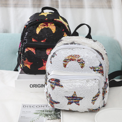 Women's Backpack New Matte Sequins Girls Backpack Pu Colorful Sequin Student Schoolbag Outdoor Leisure Backpack