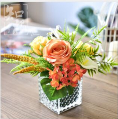 0268 Glass Basin Artificial/Fake Flower Set Decoration Desktop Show Window Decoration