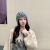 2021 Hat Women's Autumn and Winter Fleece-Lined Thickened Leopard Print Ponytail Lace Hat Scarf Dual-Use Bag Cap Knitted Hat