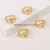 European and American Fashion Strap Letters Ring Foreign Trade Creative 16K Gold Diamond Letters Open Ring Cross-Border Wholesale H