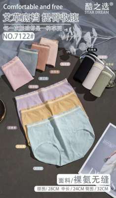 Autumn and Winter New Fashion Ruffles Nylon 3D Seamless Women's Briefs Mid-Waist High Elastic Women's Underwear Wholesale