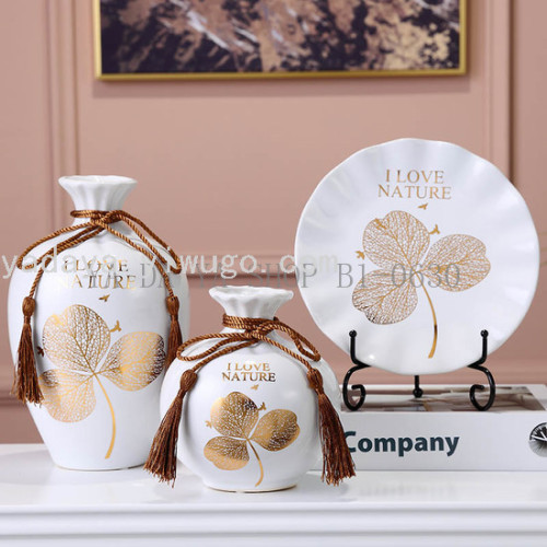 three-piece modern minimalist ceramic vase storage ideas coffee shop flower shop soft decoration home ornament