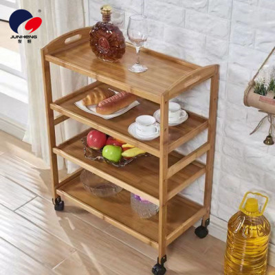 Hot Pot Shop Vegetable Shelf Shelf Shelf Solid Wood Floor With Wheels Movable Kitchen Dining Cart Trolley Vegetable Rack