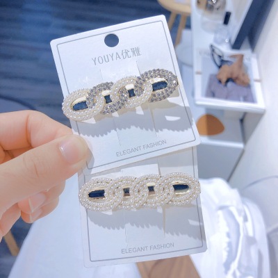 New Dongdaemun Ins Japanese and Korean Chain Barrettes Side Clip Elegant Graceful Bangs Duckbill Clip Simple Girls' Hair Accessories