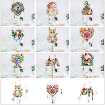 Beaded Diamond Painting Ornaments DIY Diamond Painting Hanging Decoration Tag Full Diamond 5D Crystal Rainbow Ornaments