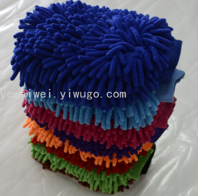 Large Double-Sided Chenille Coral Car Washing Gloves Car Car Cleaning Gloves Car Wash Cleaning Supplies Wholesale