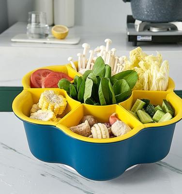 Household Kitchen 7-Compartment Hotpot Ingredient Food Plate