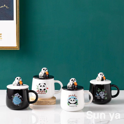 Hot Sale Ceramic Cup Cartoon Panda Hold Mug Office Water Glass