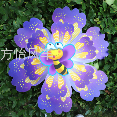 Double Layer Colorized Butterfly Bee Dragonfly Traditional Big Windmill Toy Scenic Spot Park Stall Wholesale Advertising Building